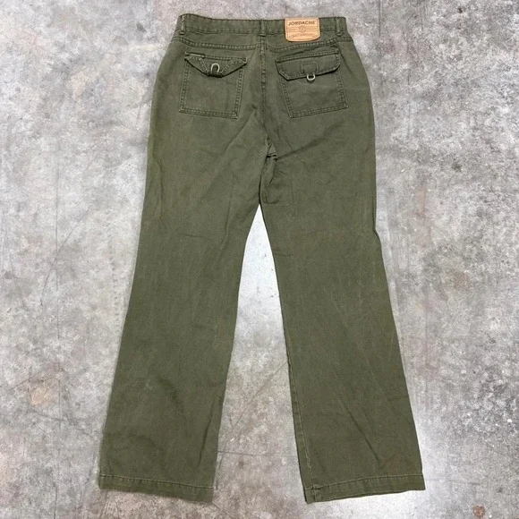 Jordache Green Military Inspired Y2K Flared Pants Size 11/12 - Picture 3 of 7